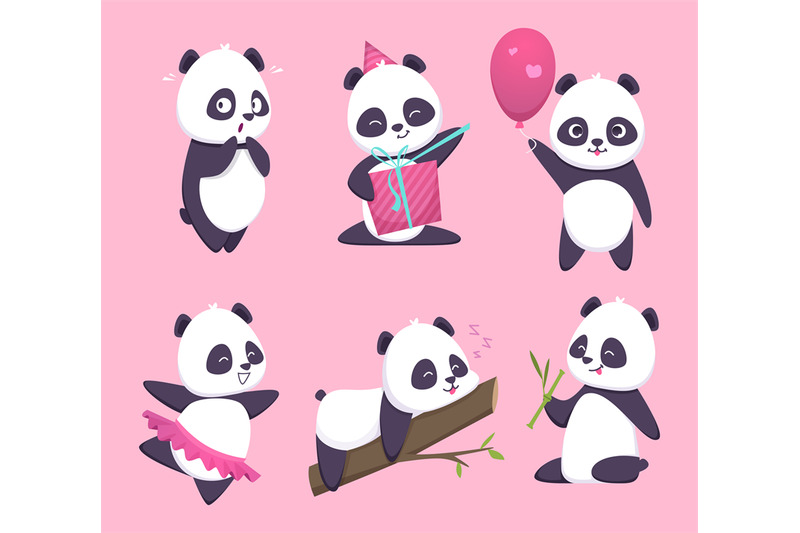 panda-bear-cute-funny-animal-character-in-forest-vector-cartoon-colle
