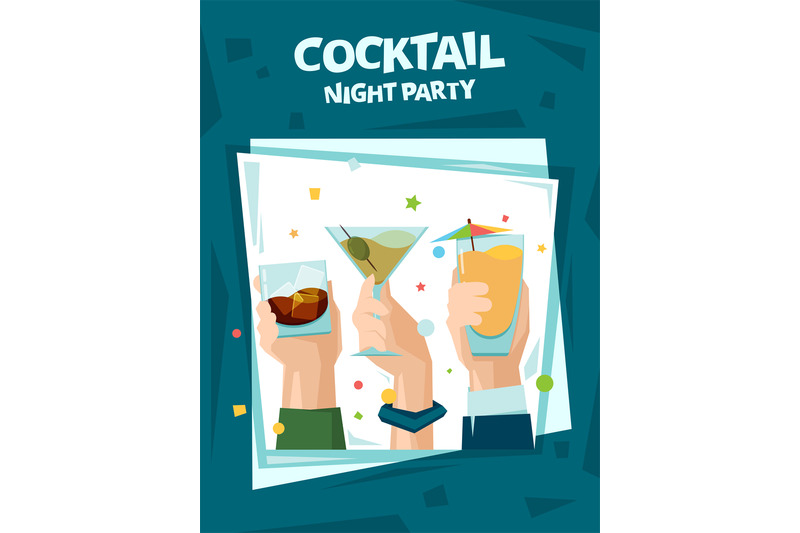 cocktail-party-poster-alcoholic-cocktail-drinks-glass-in-hands-summer