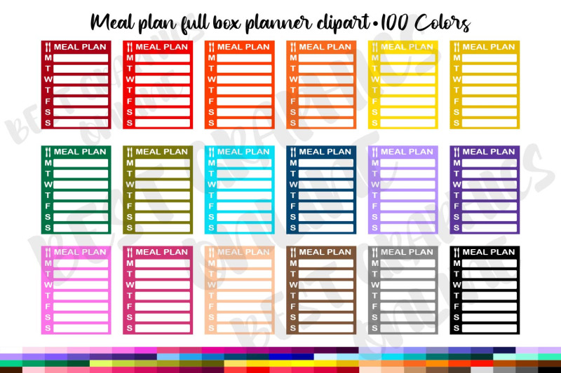 100-meal-plan-tracker-full-box-clipart