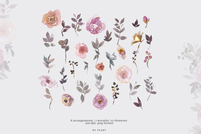 pretty-bouquet-watercolor-floral-clipart-set