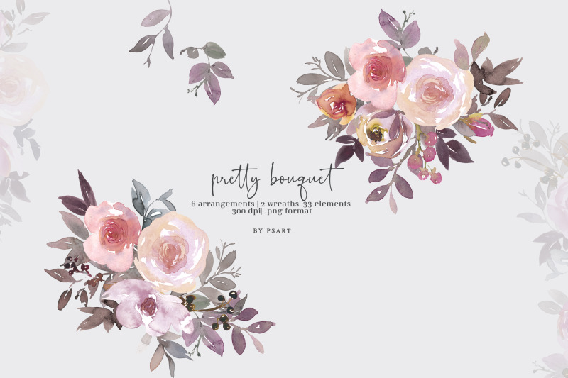 pretty-bouquet-watercolor-floral-clipart-set