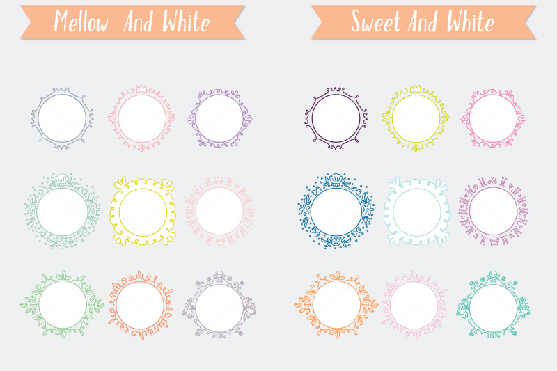 colored-circle-doodle-frames-hand-drawn-round-border-wreath