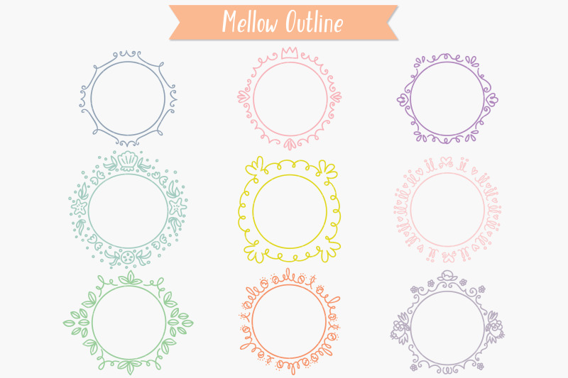 colored-circle-doodle-frames-hand-drawn-round-border-wreath