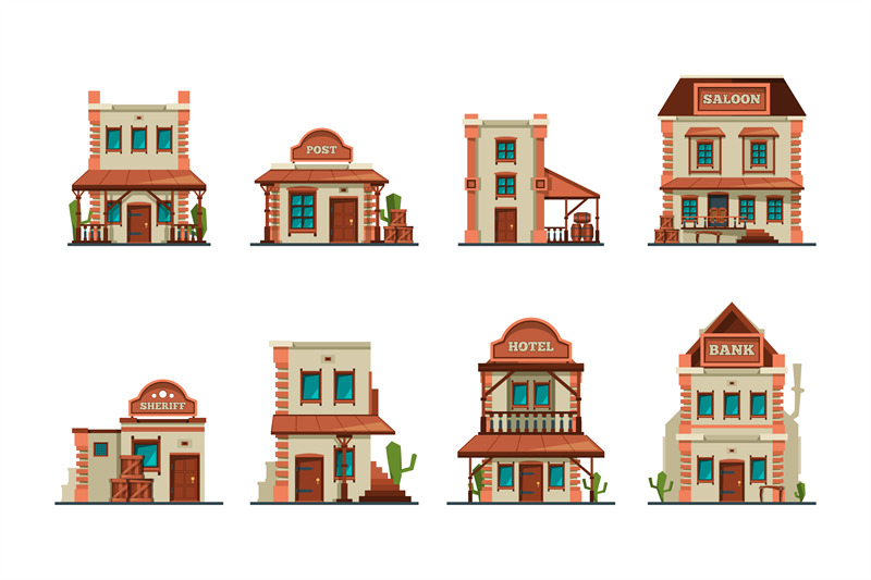 western-buildings-wild-west-architectural-constructions-saloon-vector