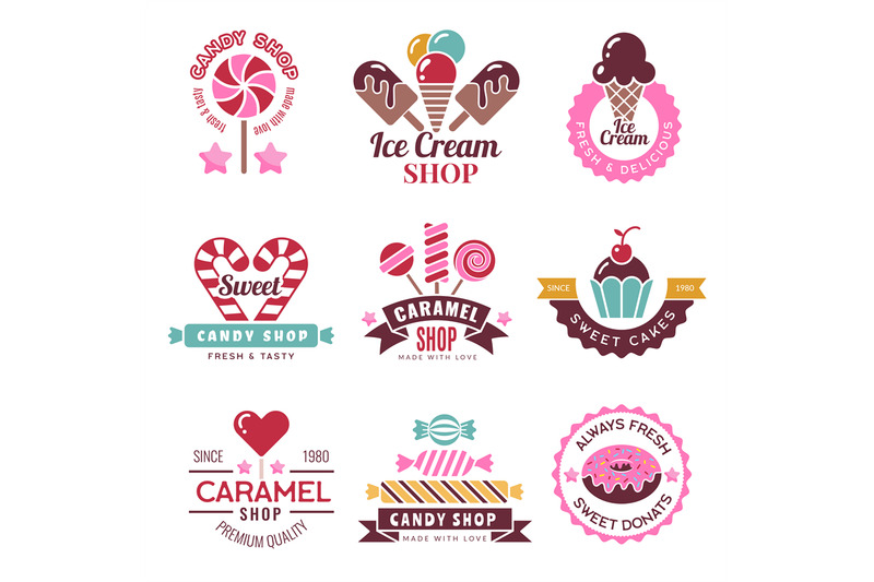 sweets-logo-badges-for-candy-shop-confectionery-company-lollipop-cake