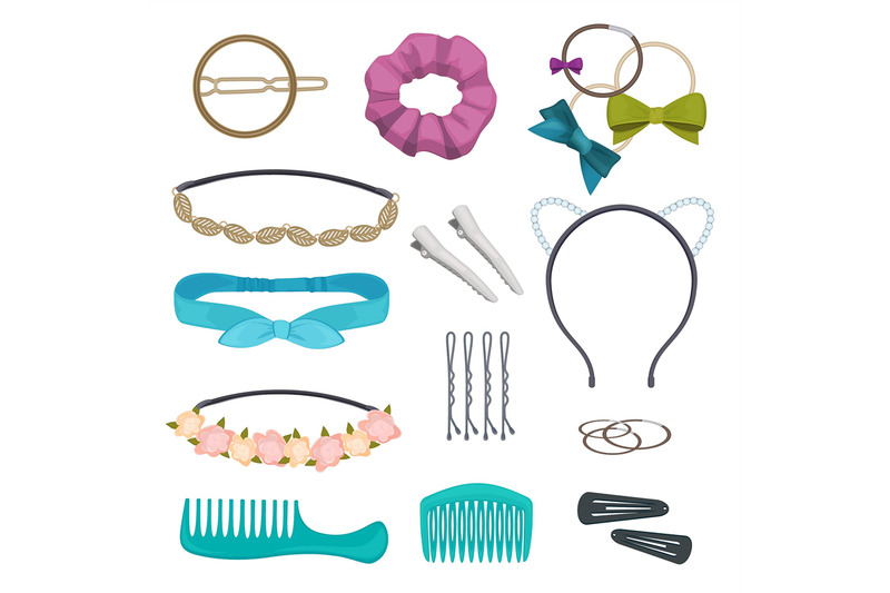 hair-accessories-woman-stylish-hair-item-clips-flowers-bandanas-gags