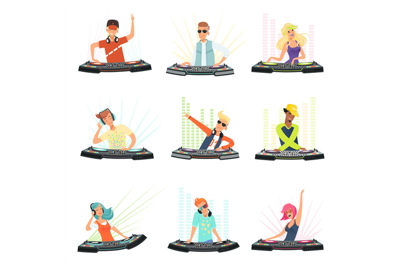 dj-characters-male-and-female-party-musicians-in-headphones-for-event