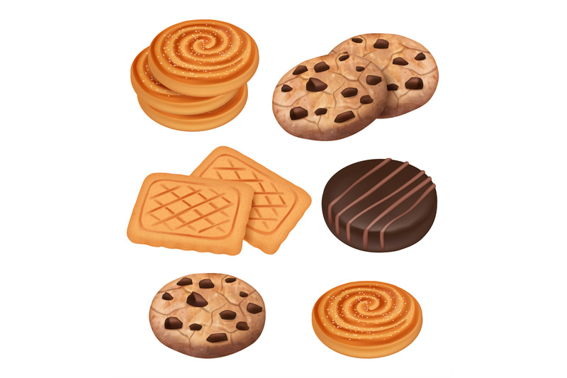 cookies-biscuits-with-chocolate-and-cream-pieces-snacks-vector-cooked