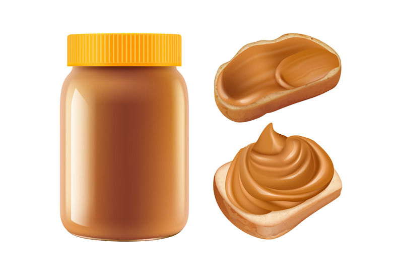 realistic-caramel-vector-caramel-jar-and-sandwiches-isolated-on-white