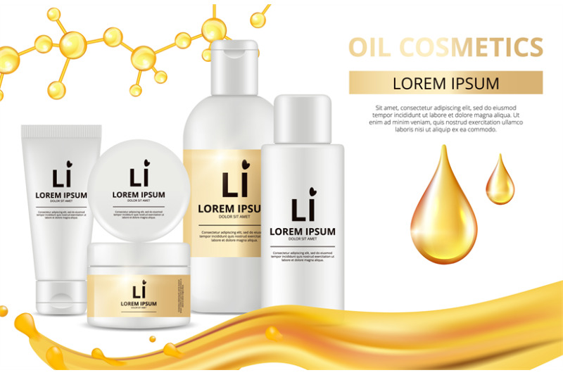 oil-cosmetics-bottles-vector-realistic-packaging-essential-gold-oil