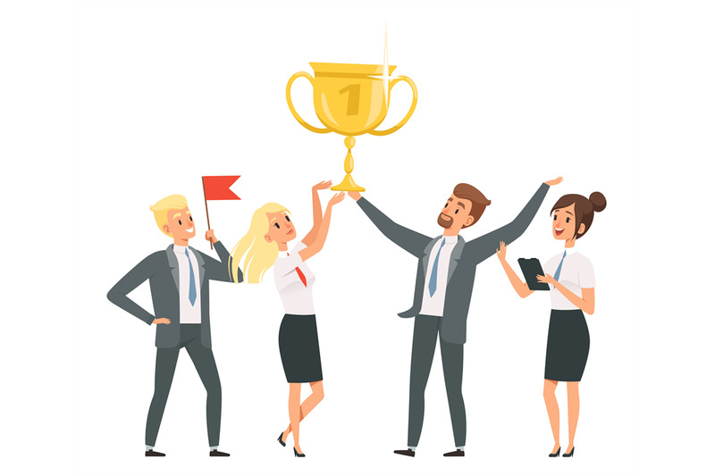 happy-business-team-with-golden-trophy-vector-illustrartion