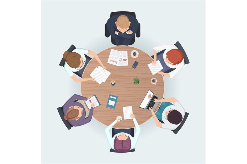 round-table-top-view-business-people-sitting-meeting-corporate-worksp