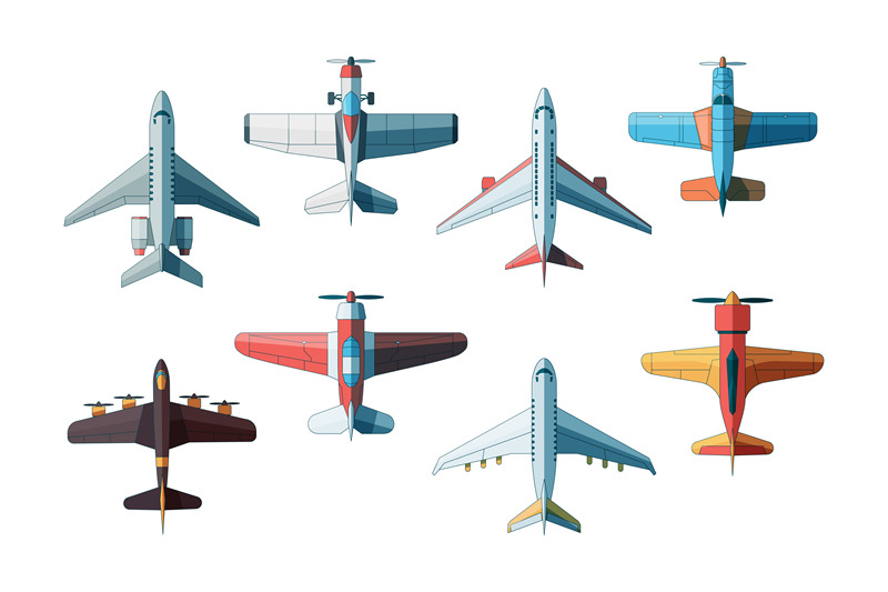 aircraft-top-view-civil-and-military-airplanes-collection-in-flat-sty