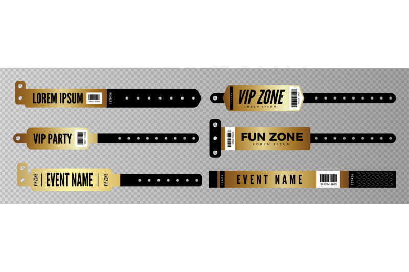 events-bracelets-vector-golden-entrance-key-for-party-concert-disco