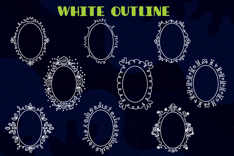 white-oval-doodle-frames-hand-drawn-round-border-wreath