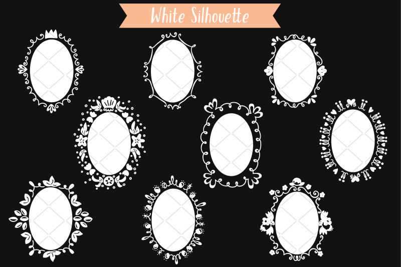 white-oval-doodle-frames-hand-drawn-round-border-wreath