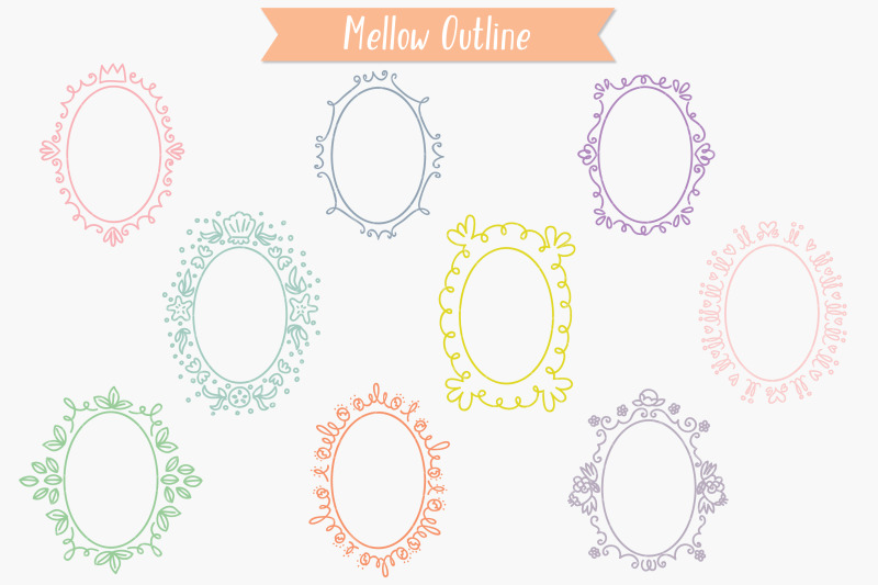 colored-oval-doodle-frames-hand-drawn-round-border-wreath