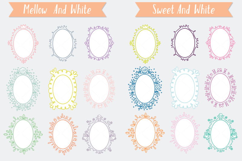 colored-oval-doodle-frames-hand-drawn-round-border-wreath