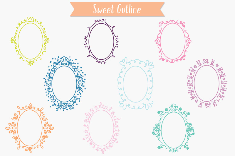 colored-oval-doodle-frames-hand-drawn-round-border-wreath