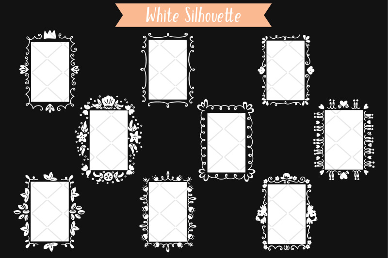 white-rectangle-doodle-frames-hand-drawn-oblong-border-wreath