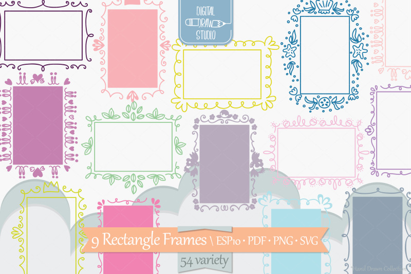 colored-rectangle-doodle-frames-hand-drawn-oblong-border-wreath