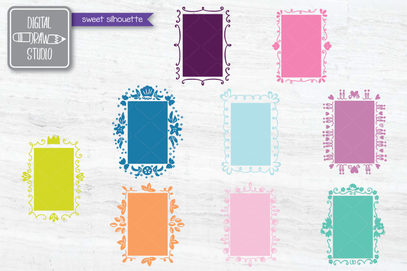 Download Rectangle Frame Color, Hand Drawn Oblong Border, Decorated ...