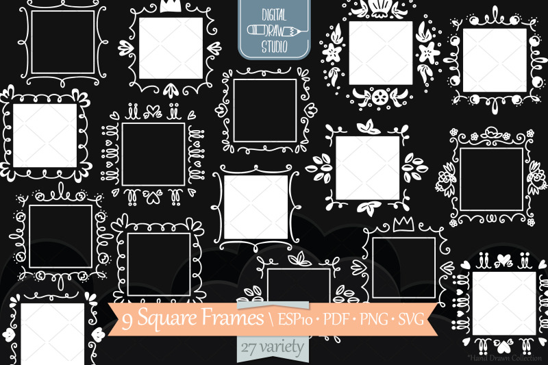 white-square-doodle-frames-hand-drawn-monogram-border