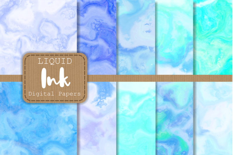 blue-turquoise-liquid-fluid-ink-papers