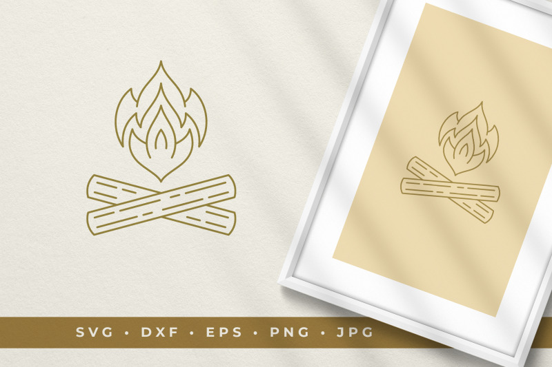 bonfire-hand-drawn-line-art-graphic-style-vector-illustration-printabl