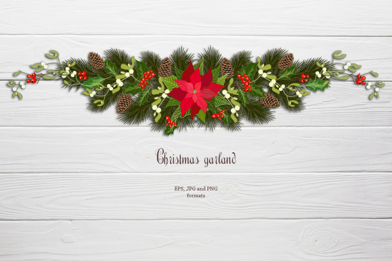 garland-with-poinsettia