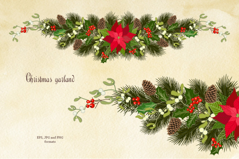 garland-with-poinsettia