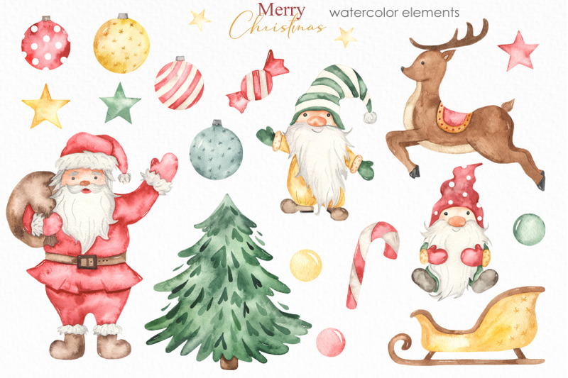merry-christmas-watercolor-collection