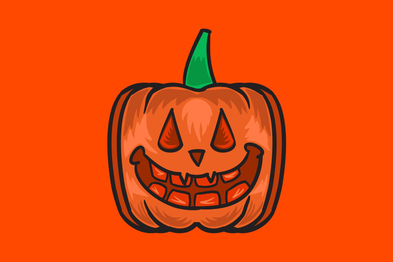 halloween-icon-with-monster-yellow-pumpkin