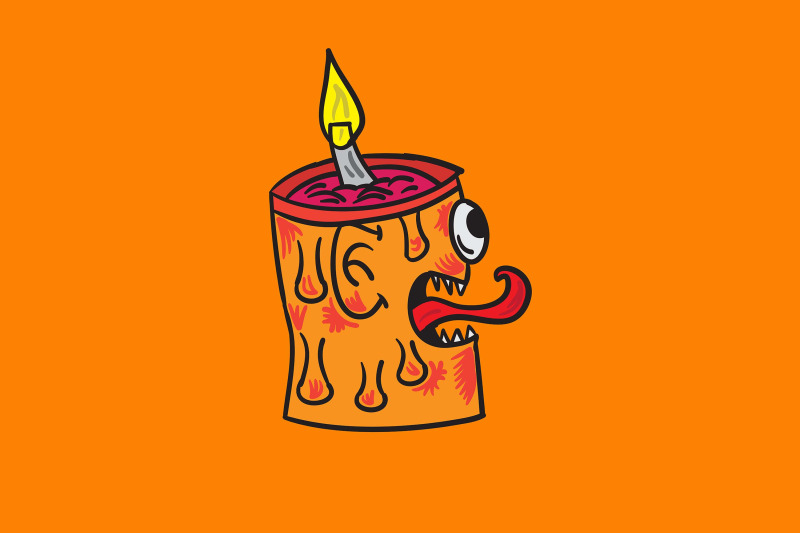 halloween-icon-with-zombie-yellow-candle