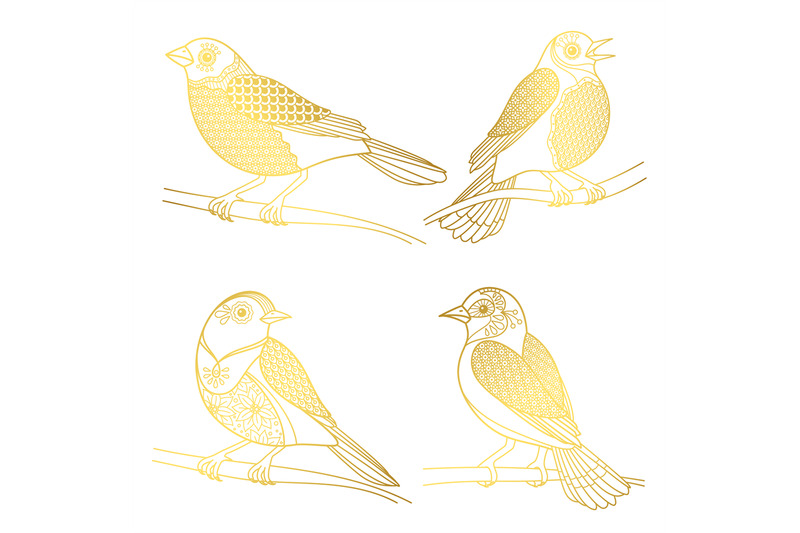 beautiful-golden-birds-vector-isolated-on-white-background