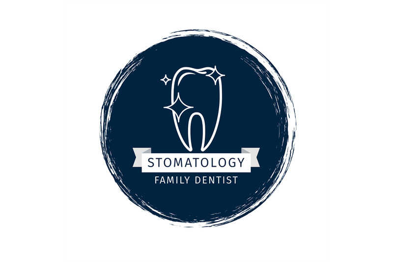 vector-dental-logo-design-grunge-label-for-stomatology-clinic