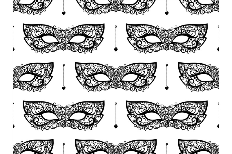 black-lace-mask-seamless-pattern