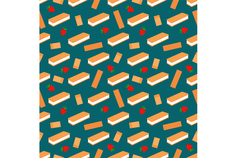 wafers-and-strawberry-seamless-pattern