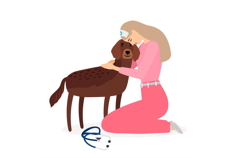 woman-veterinarian-hugging-dog