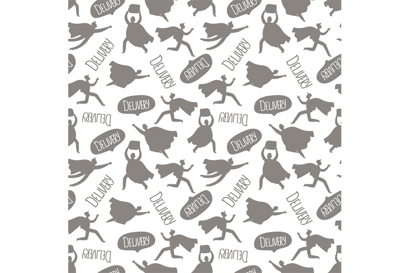 delivery-couriers-silhouettes-seamless-pattern