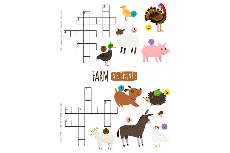 farm-animals-mini-crosswords