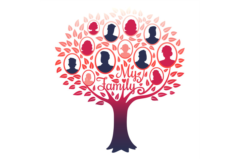 my-family-genealogy-tree-vector-isolated-on-white-background