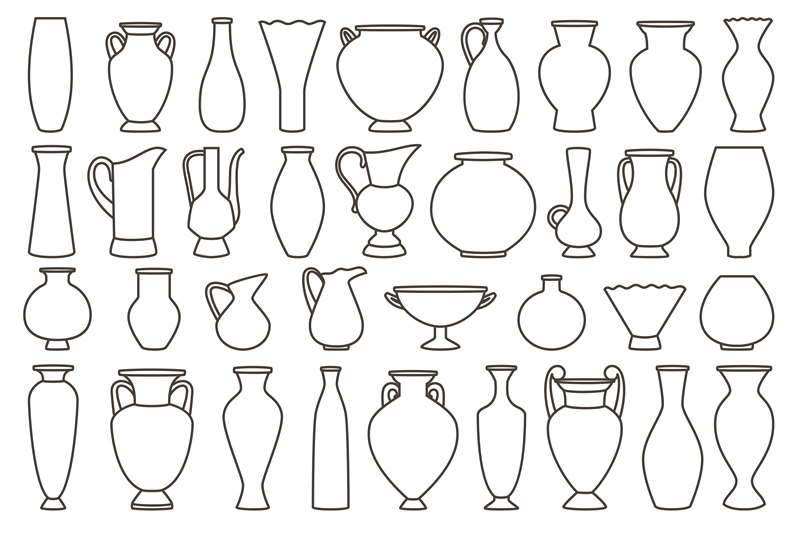 outline-vases-and-amphora-collection-vector-linear