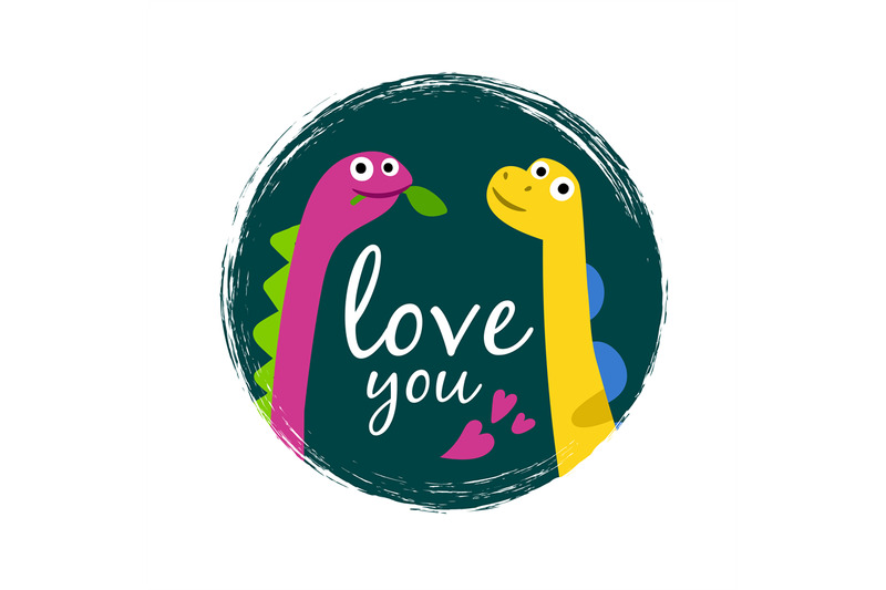 love-you-grunge-vector-banner-with-two-cute-dinosaurus