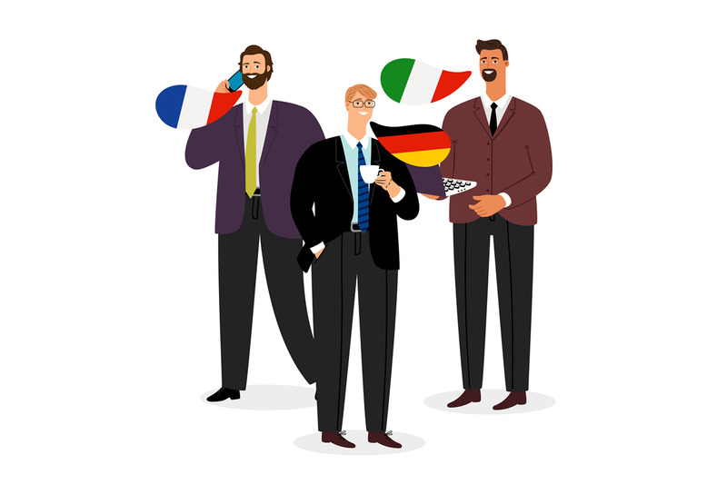 international-male-business-team-vector-isolated-on-white-background