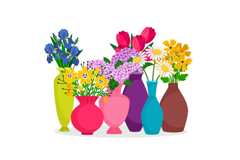 vector-bouquets-of-flowers-in-vases-composition