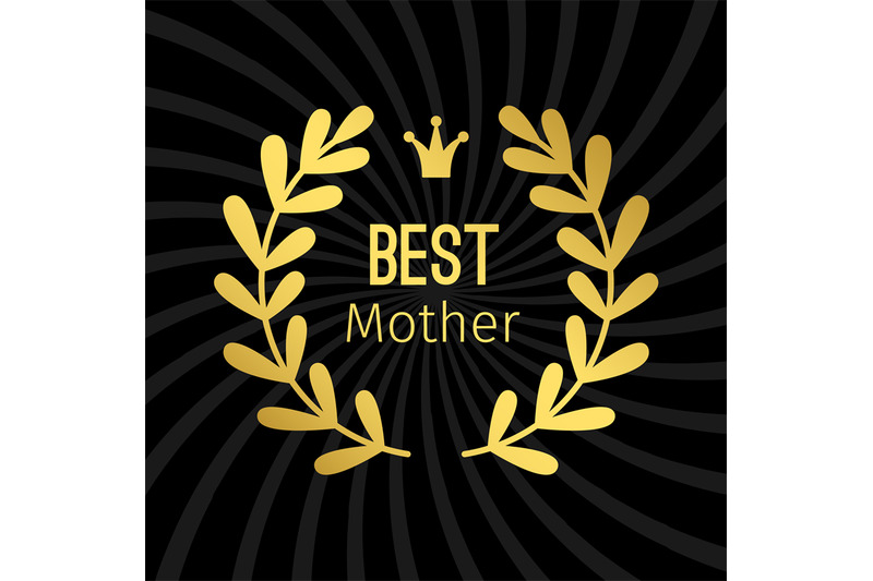 best-mother-golden-label-with-wreath-vector-design