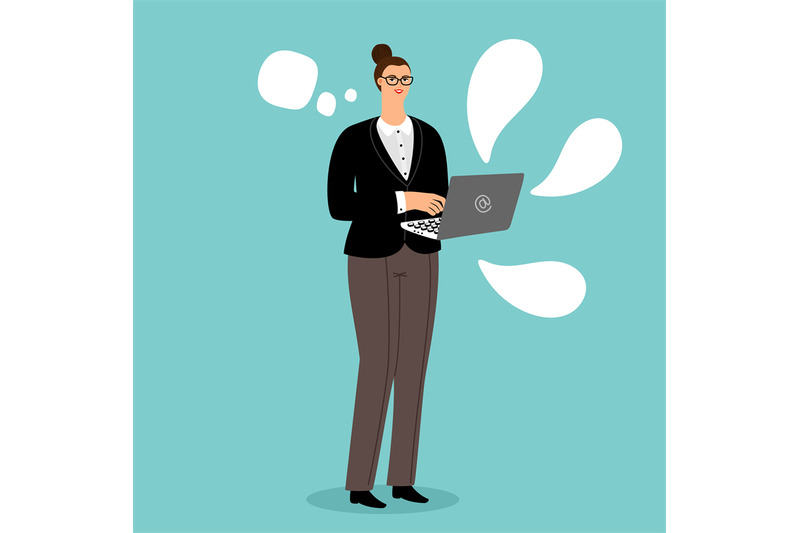 businesswoman-has-online-chat-vector-illustration-flat