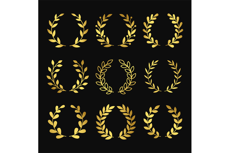 gold-wreaths-wreath-silhouettes-vector-isolated-on-black-background