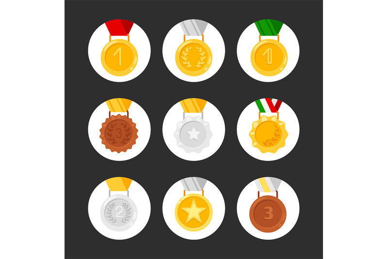 set-of-medals-vector-icons-golden-silver-bronze-awards